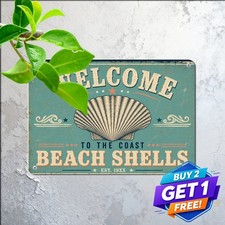 Nautical Coastal Beach Ocean Sign Metal Sign Vintage Bath Decor 8x12