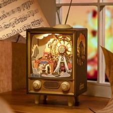 Rolife Sunset Carnival Music Box with LED for Gifts 3D Wooden Puzzle Xmas Gifts
