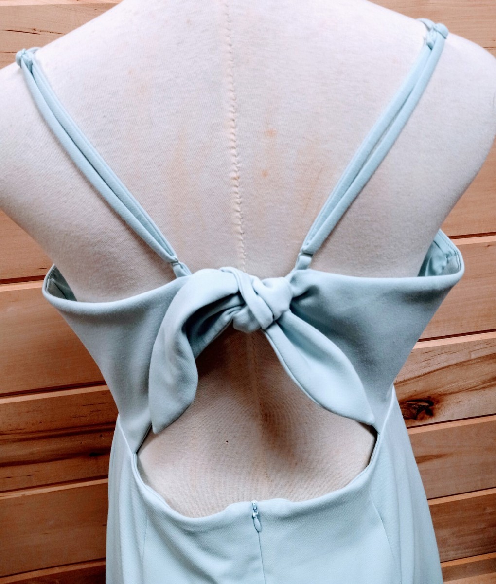 French Connection Whisper Tie Back Dress In Chalk Blue Size 10 | eBay