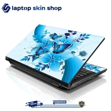Laptop Skin Sticker Decal Cover for Notebook Apple Asus Blue Butterfly 13-16 in