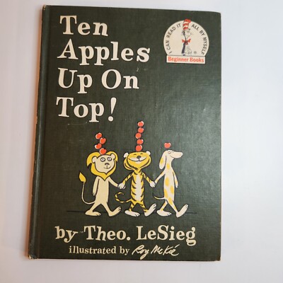 🍎Ten Apples Up On Top! Theo LeSieg Dr Seuss Book Club Hardback