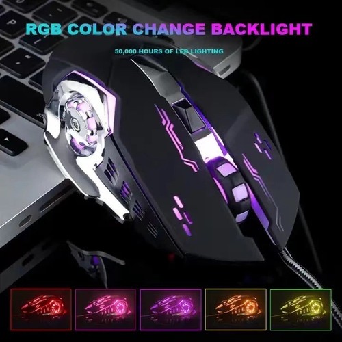 RGB Gaming Mouse 6 level DPI Big Hands Ergonomic Comfortable Durable Christmas - Picture 2 of 8