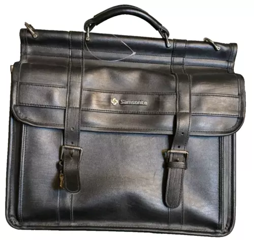 Samsonite, Leather messenger bag, 15 x 4.5x 5