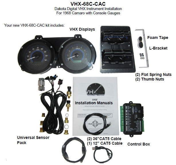 Dakota Digital 68 Chevy Camaro w/ Console Gauges Analog Dash Kit VHX68CCACCB eBay