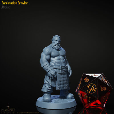 Bare Knuckle Fighter | Dwarf Monk | High Quality Dungeons and Dragons Miniature