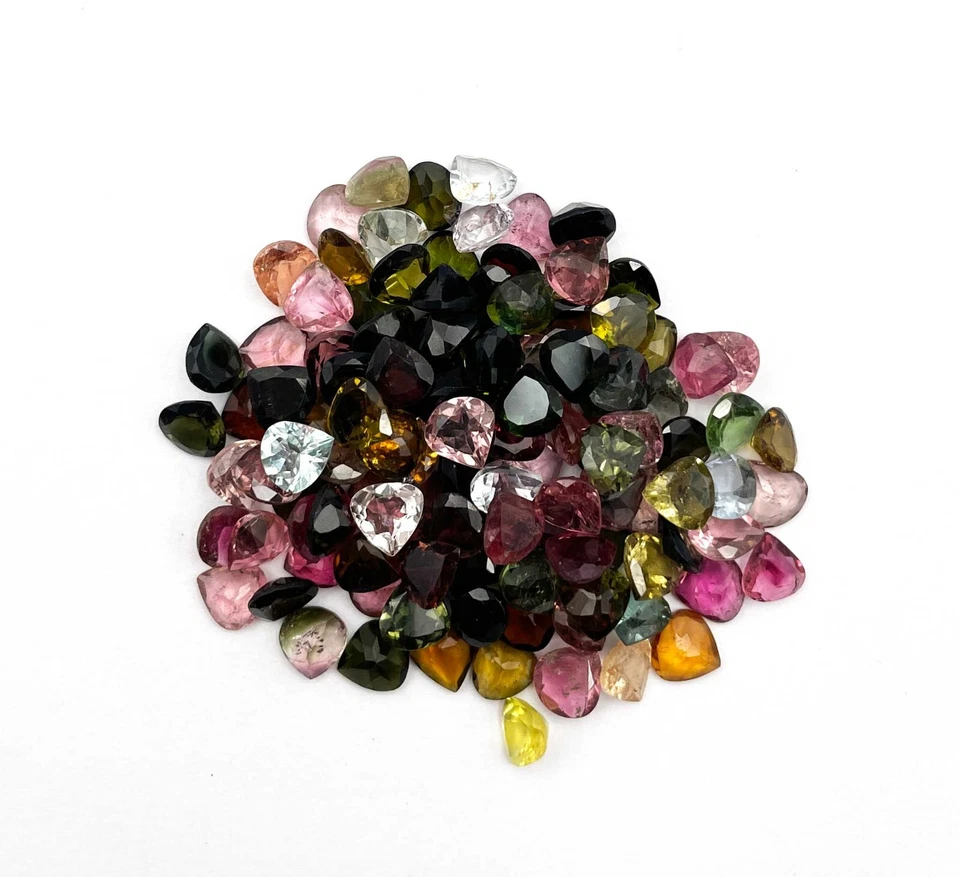 Natural Multi Tourmaline Heart Cut Loose Gemstone Lot 10 Pcs 6 MM 6 CT - Image 4 of 4