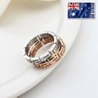 Women's Titanium Steel Greek Style Wedding Engagement Band Ring Stunning Gift