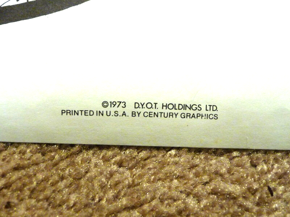 LARGE VINTAGE DOODLE ART POSTER BUTTERFLIES by MOIRA UNCOLORED 41.5 X