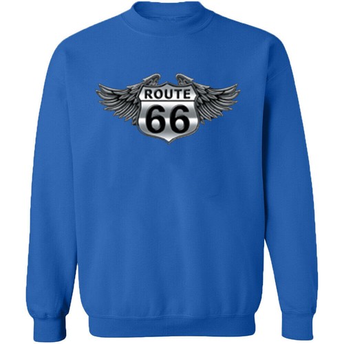 WINGS Route 66 UNISEX CREWNECK Route Us 66 Sweatshirt Get Your Kick On Route 66 - Picture 3 of 12