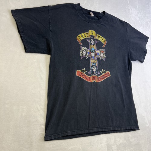 Guns N’ Roses Appetite For Destruction Y2K Vintage Band T-Shirt SZ-L Faded Black, $38.57 - Photo 2