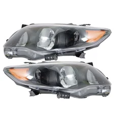 Silscvtt Left&Right Headlights For 2011 2012 2013 Toyota Corolla S Black Housing