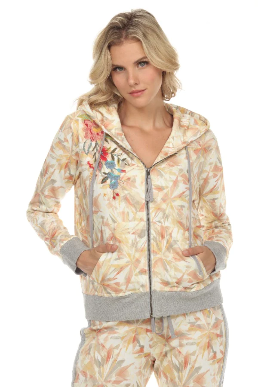 Johnny Was JWLA Kaleidoscope XL Sorbet Modern ZipUp Hoodie Boho