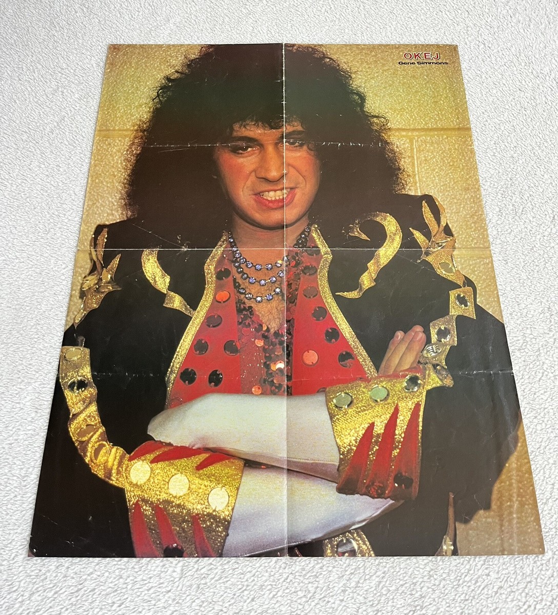 KISS 1986 Gene Simmons Swedish Poster Magazine Okej 1980s Vintage