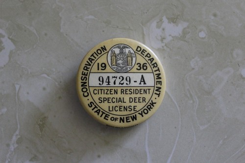 1936 STATE OF NEW YORK CITIZEN RESIDENT SPECIAL DEER LICENSE 94729-A