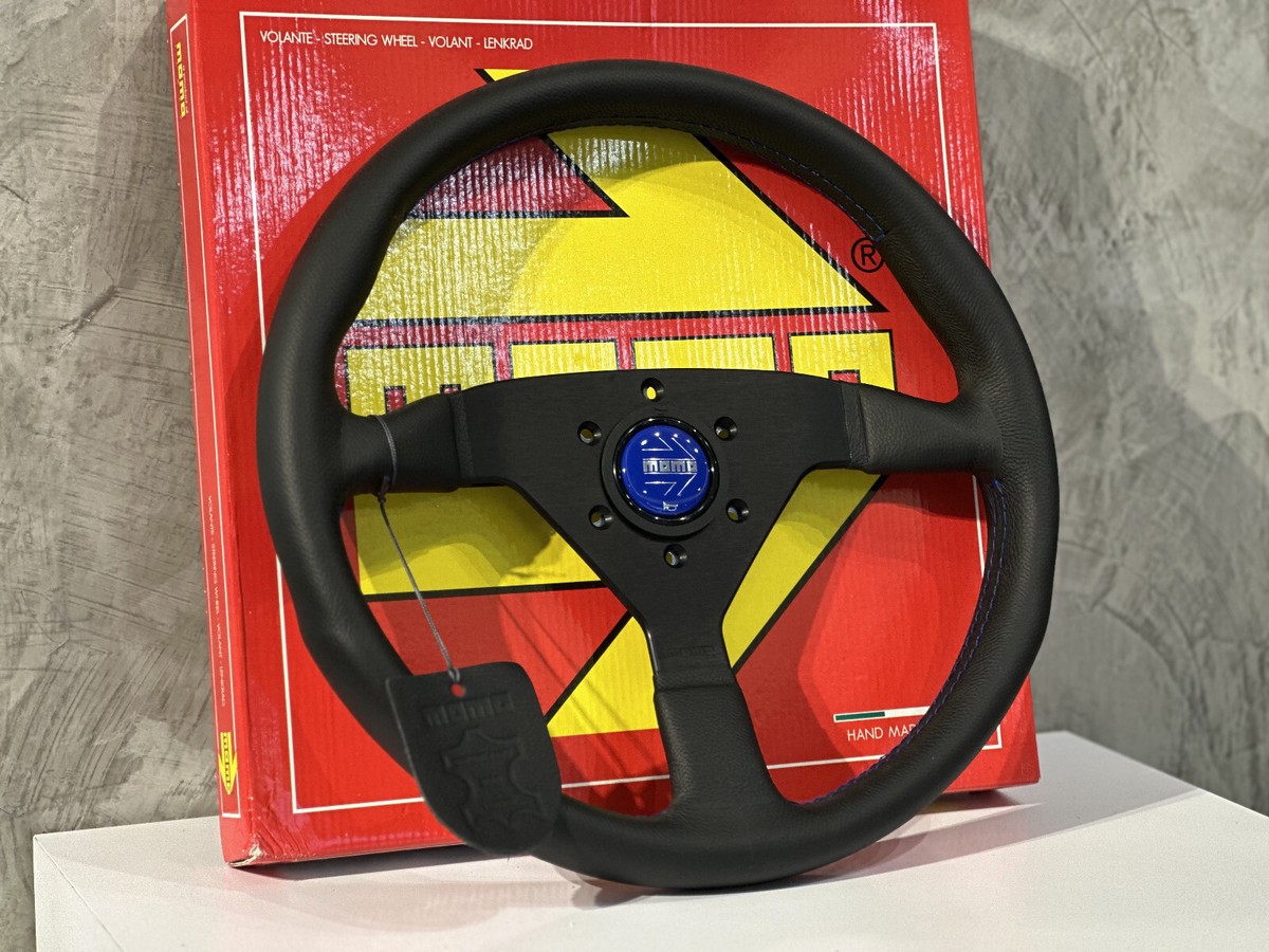 Genuine New MOMO ITALY STEERING MONTECARLO 350mm Blue Logo | eBay