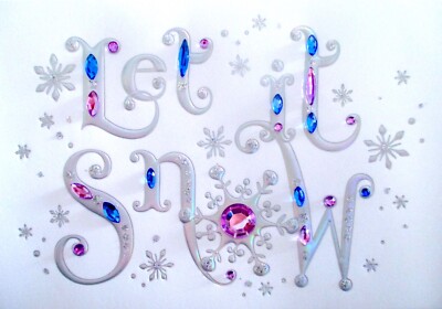 Papyrus Jeweled Iridescent Let it Snow Christmas Holiday Greeting Card