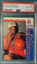 1993 Upper Deck Basketball #204 Michael Jordan Finals MVP PSA 8