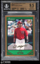 Justin Upton RC BGS 9.5: 2007 Bowman Draft Picks Gold Rookie Highest Subs POP 2