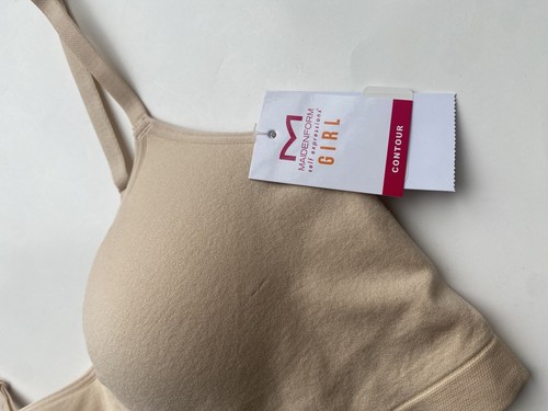 Maidenform Girl’s Bra XL Buff Beige Seamless Bralette Longline Molded Contour - Picture 6 of 11