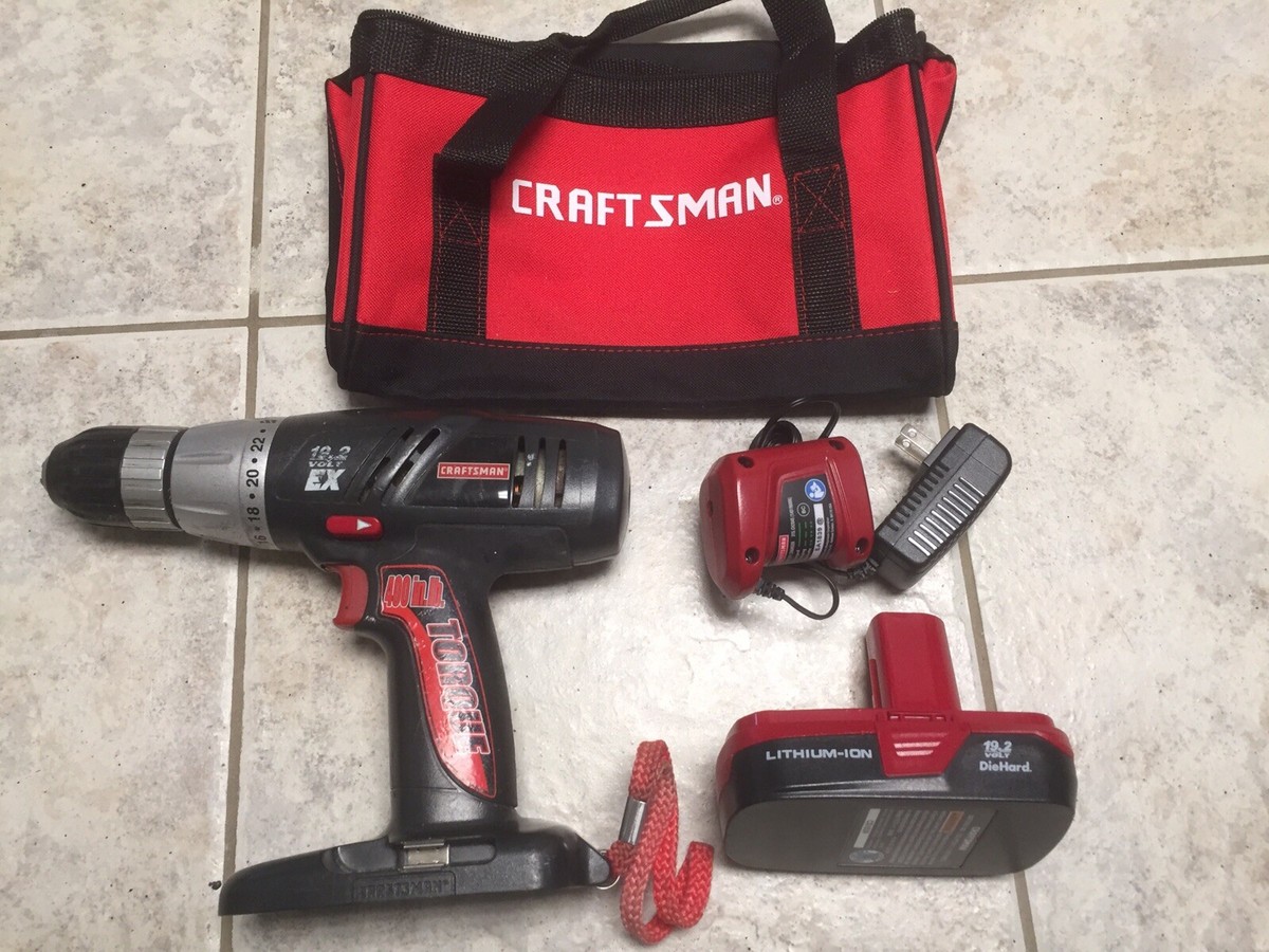 Craftsman 1/2 drill kit with battery and charger Tool  Bag Lot