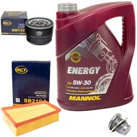 MotoröL Filter Set 5W30 5 Liter + ÖLablassschraube FüR Renault Megane ScéNic