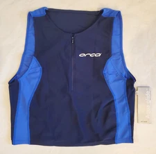 ORCA Men Triathlon Race Training Top Tri Climate AQUAGLIDE Blue Zip XL $95.99