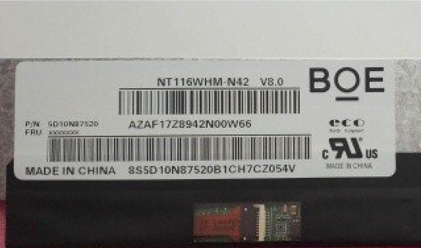 NT116WHM-N42 V8.0 5D10N87520 LENOVO LCD 11.6" LED 100E 2ND GEN 81Q8 (A