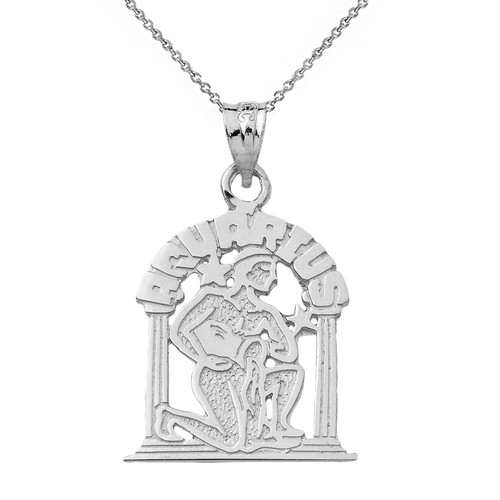 14k White Gold Zodiac Astrological Sign 