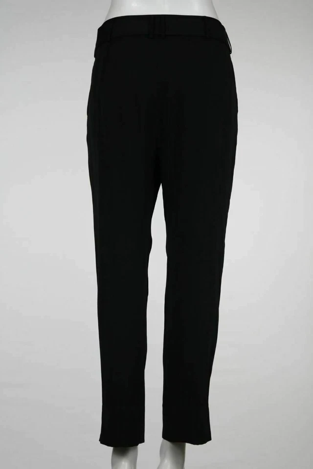 Pantalones Catherine Malandrino Talla 4 Negro Seda Tobillo Carrera Vestido Pantalones Foto 2 de 4