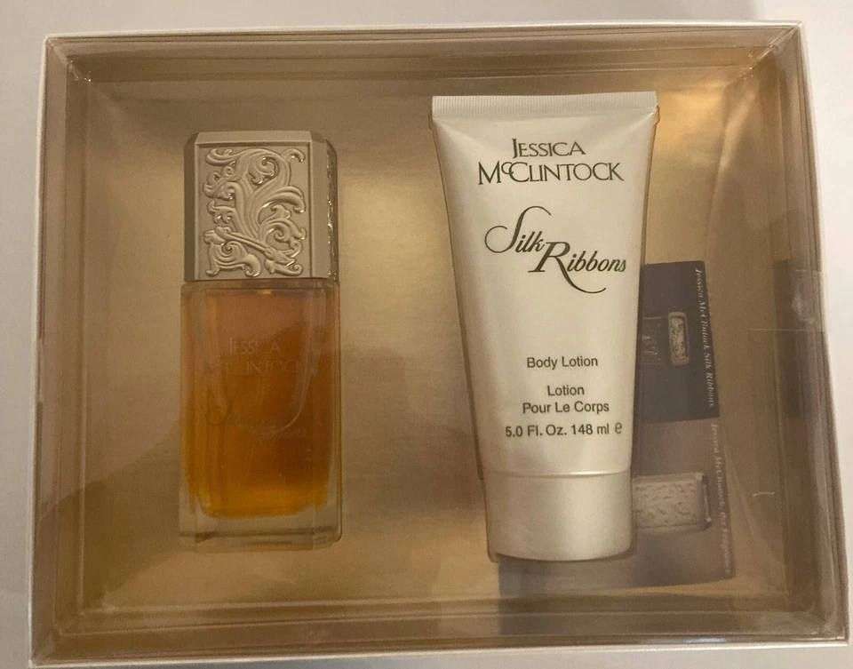 JESSICA McCLINTOCK CINTAS DE SEDA PERFUME SPRAY BIX SET MUJERES RARAS - 3,4 OZ/100 ML Foto 2 de 3