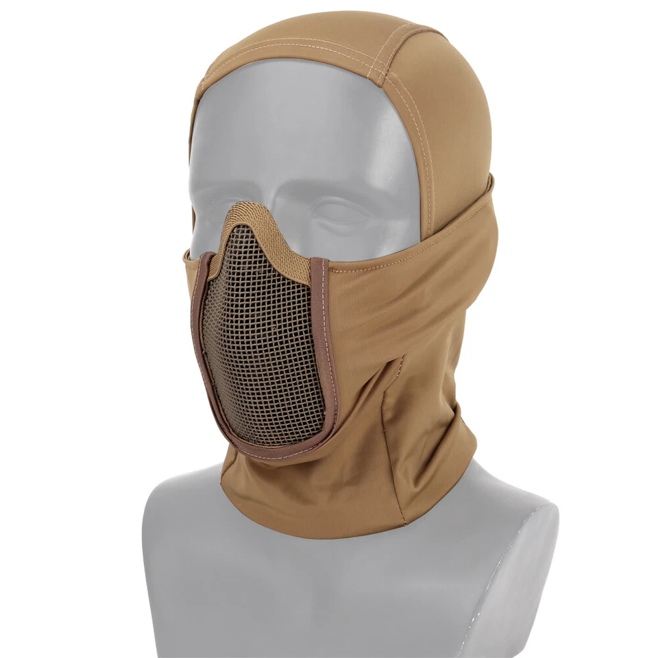 Tactical Balaclava Steel Mesh Face Mask Camo Full Hat Neck Scarf Airsoft Outdoor - Image 3 of 4