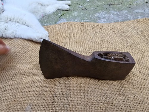 RARE VINTAGE AXE HEAD AUGUST HELSPER HELKO WERK ANTIQUE LOGGING SPLITTING - Picture 8 of 14