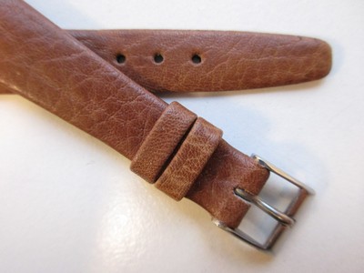 Hirsch ''Camel'' tawny brown 12 MM open end leather watch band strap