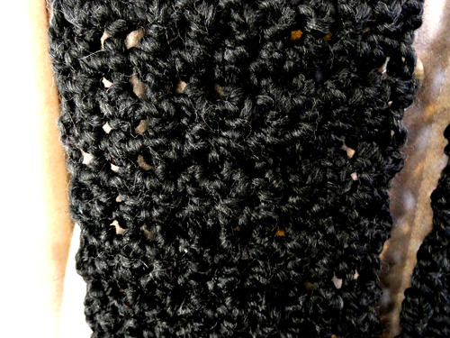 Black Scarf 101x5 Long Handmade Crochet Hand Knit Soft Warm Goth Visual Kei NWT - Picture 9 of 12