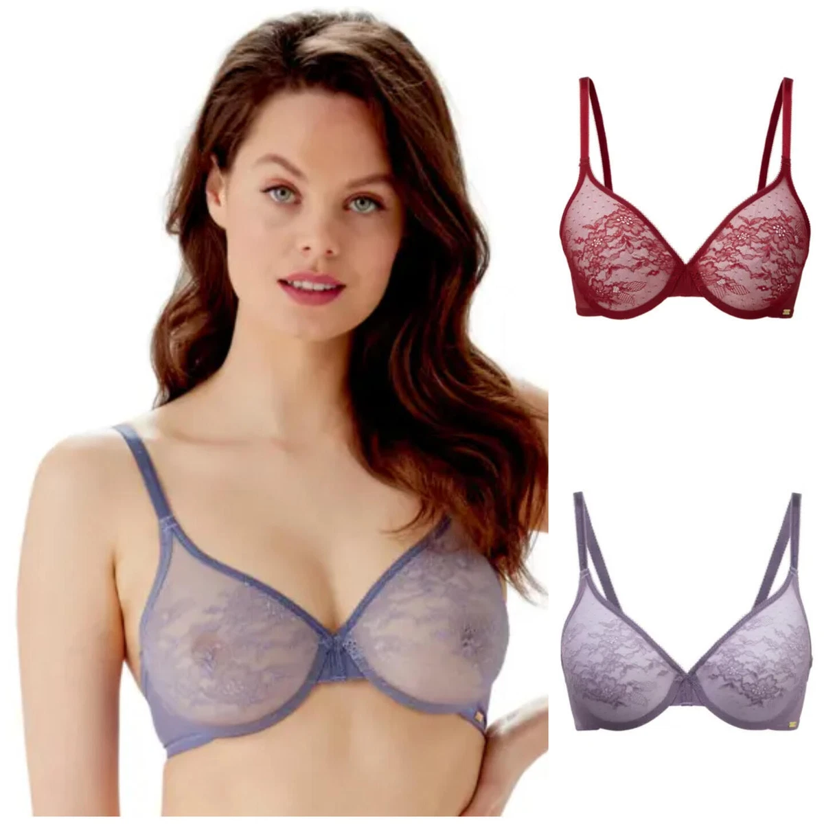 Gossard Glossies Lace Sheer Bra 13001 Underwired Sexy Non-Padded Bras