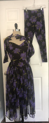 ワンピース Betsey Johnson 3 piece set dress floral RARE 80s Betsey Johnson Punk Label 3 Pc Matching Iris Set Dress