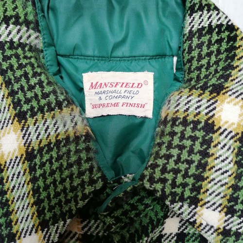 VTG Men's MANSFIELD Marshall Field Supreme Finish Acrylic Green Plaid Shirt (L) - Picture 3 of 6