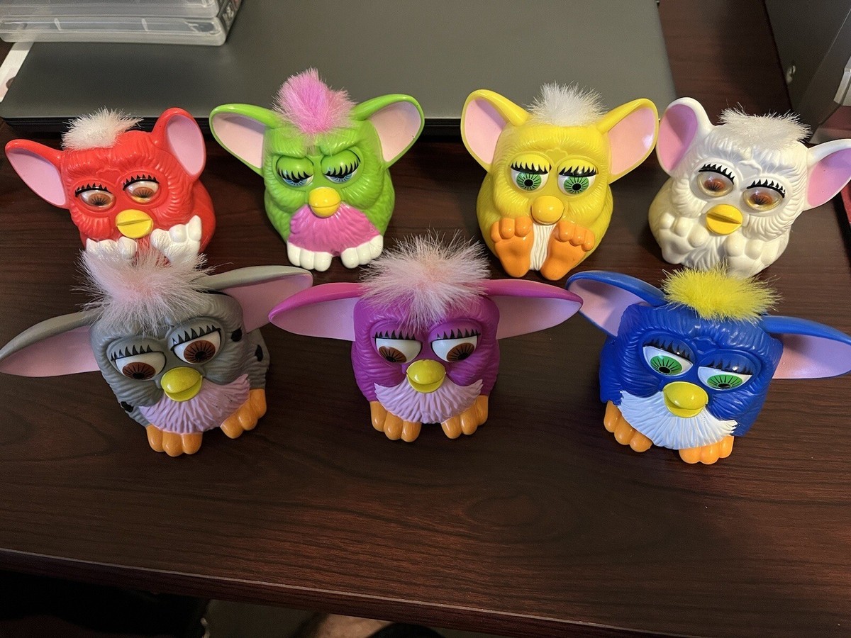 Fast Food Furby Lot 1998 McDonald's Vintage Furbies SET OF 7 Happy