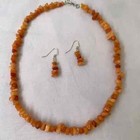 Orange Citrine Chips Necklace with Matching Earrings — photo 4