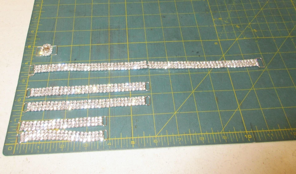 Crystal Rhinestone 4 pcs set Bikini BACK Connectors Metal - Imagem 2 de 2