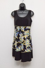 Vintage En Focus womens dress black yellow short M 90s