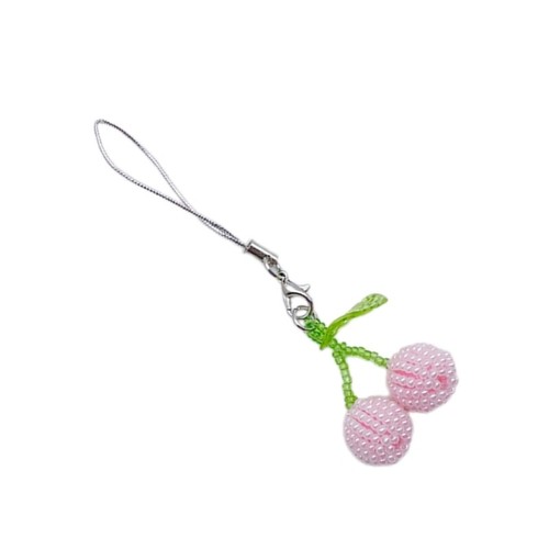Fashion Beaded Cherry Charm Pendant Chain Hangings Decoration for Key Bag - Photo 11/11
