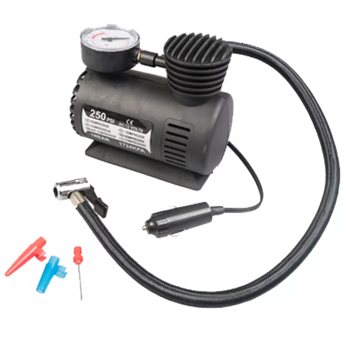 Mini 250 Psi 12 Volt Air Compressor Emergency for Car Tyre, Ball Bike Tyre  Pump