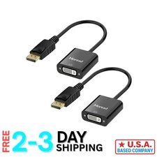 Reliable Gold-Plated DisplayPort to DVI Adapter - 2 Pack with 5-