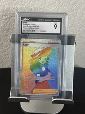 Pokémon Lady 208/196 Lost Origin Rainbow Trainer Secret Rare Card PSA 9 Mint