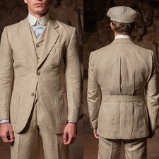 Check Men Suit Business Regular Fit Blazer Classic Single Breasted Formal