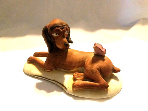 Cute! Weimaraner dog figurine with butterfly! A
