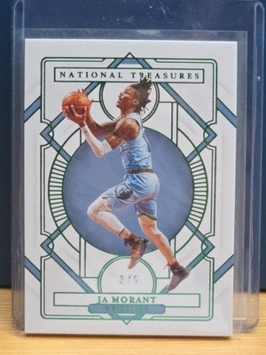 2020-21 Panini National Treasures Basketball Ja Morant Green /5 Grizzlies SSP