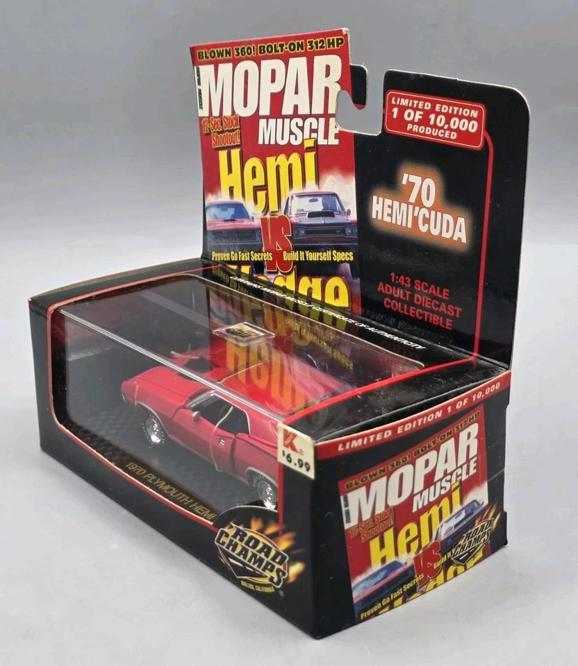 Road Champs Red 1970 Plymouth Hemi Cuda 1:43 Diecast - (2000) NUEVO  Foto 3 de 4