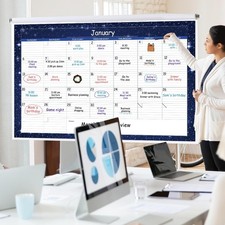 Dry Erase Monthly Extra Large White Board Calendar for Wall 32x48in